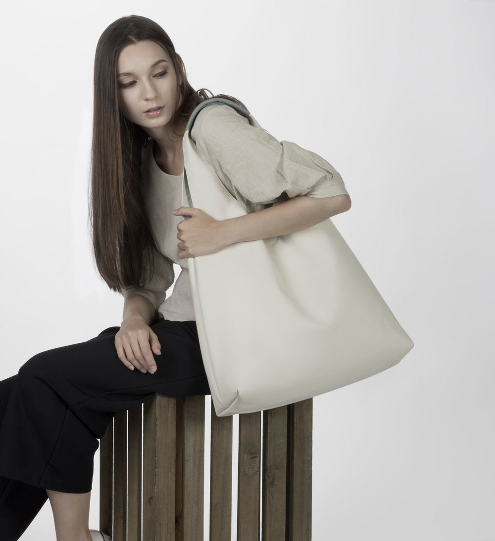 AVA Shopping Tote Bag- White